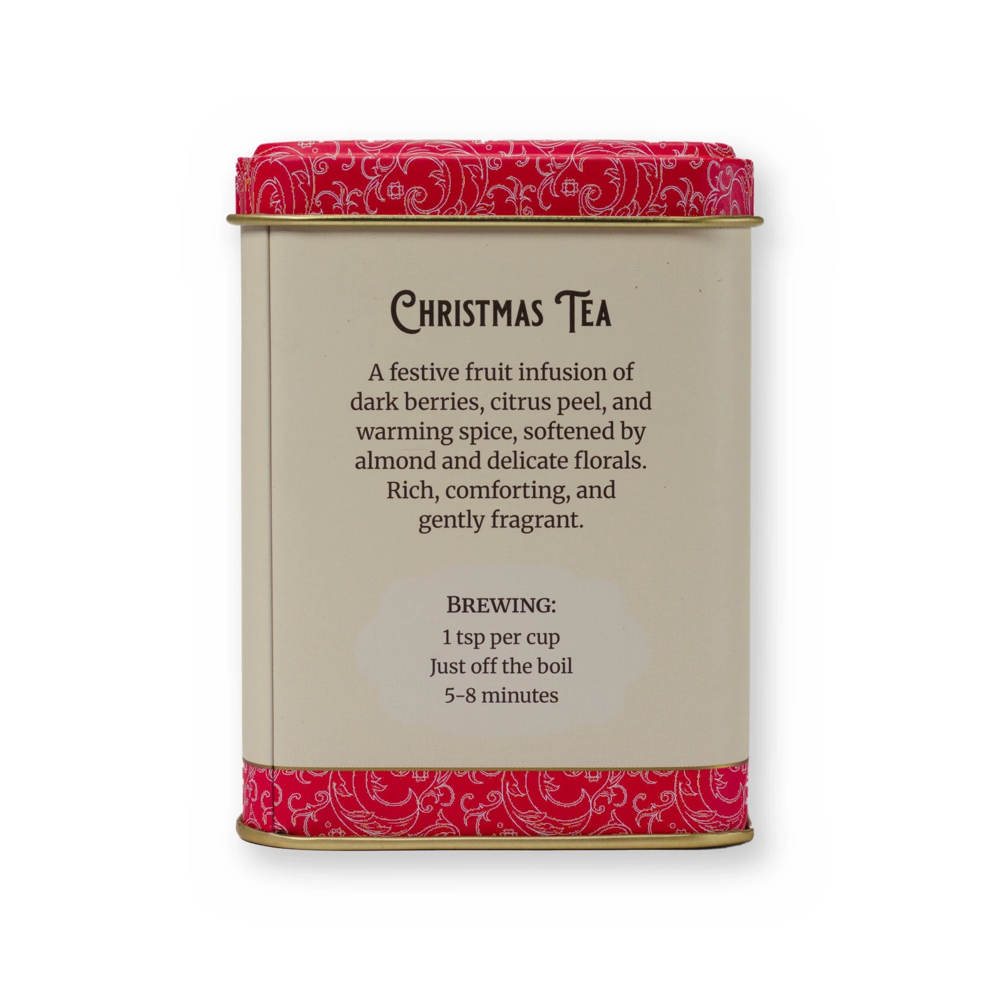 Christmas Tea fruity & festive fruit tisane, small tin, back