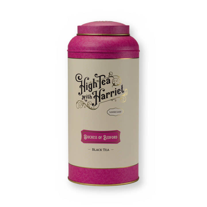 Duchess of Bedford floral & creamy black tea, large tin, front