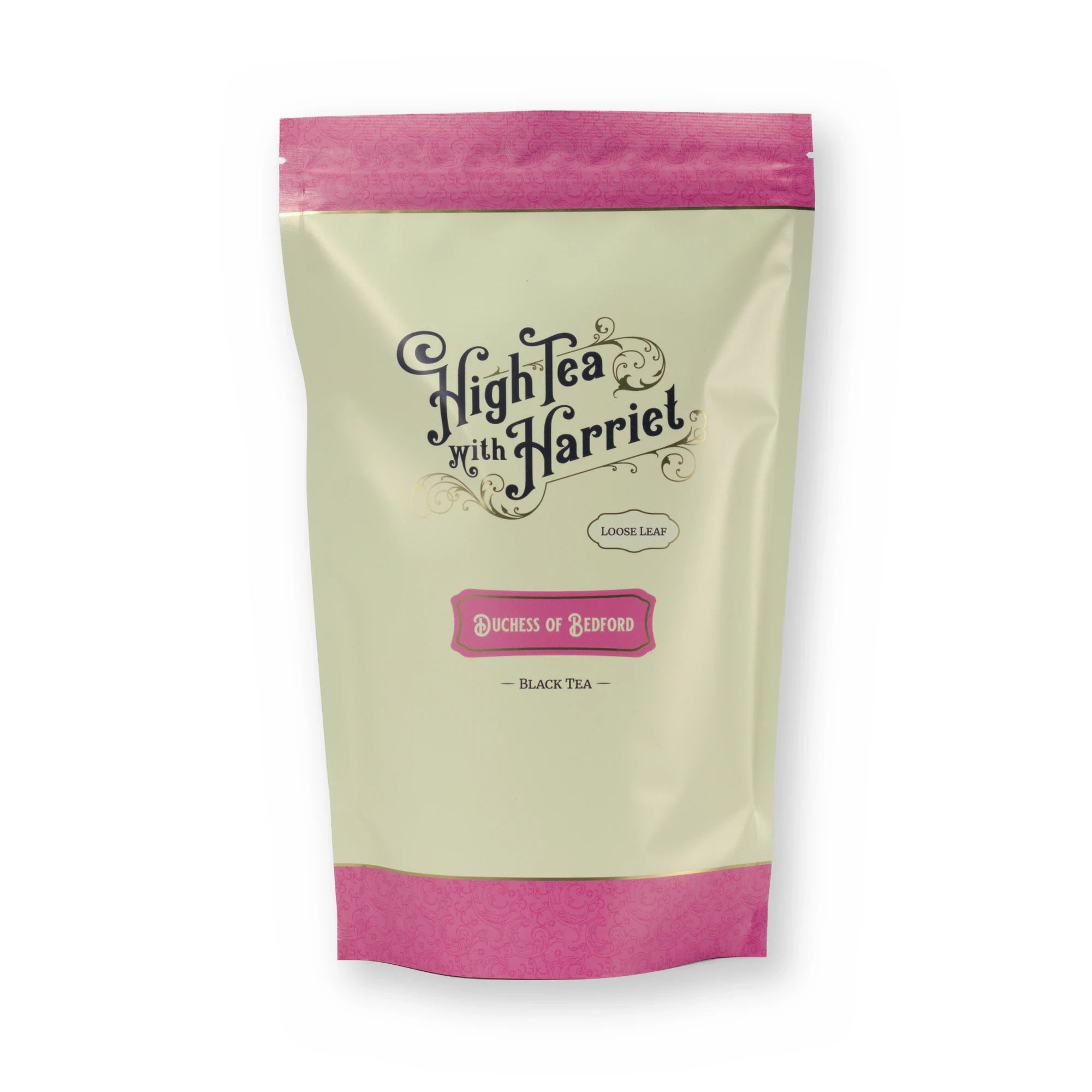 Duchess of Bedford floral & creamy black tea, pouch, front