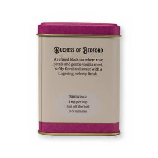 Duchess of Bedford floral & creamy black tea, small tin, back