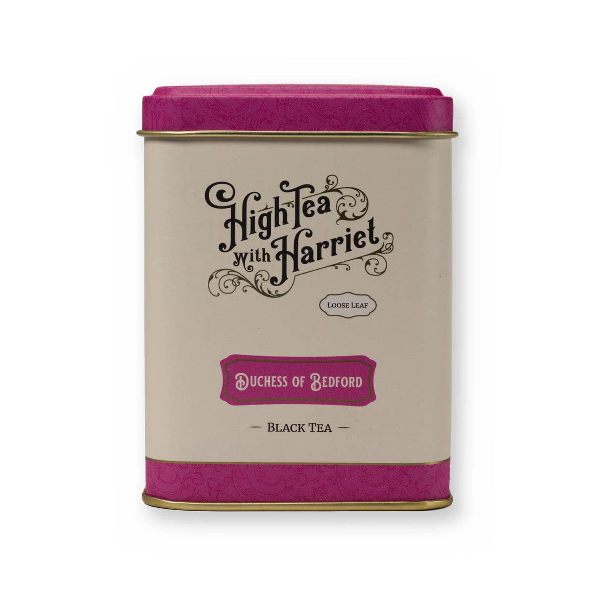 Duchess of Bedford floral & creamy black tea, small tin, front