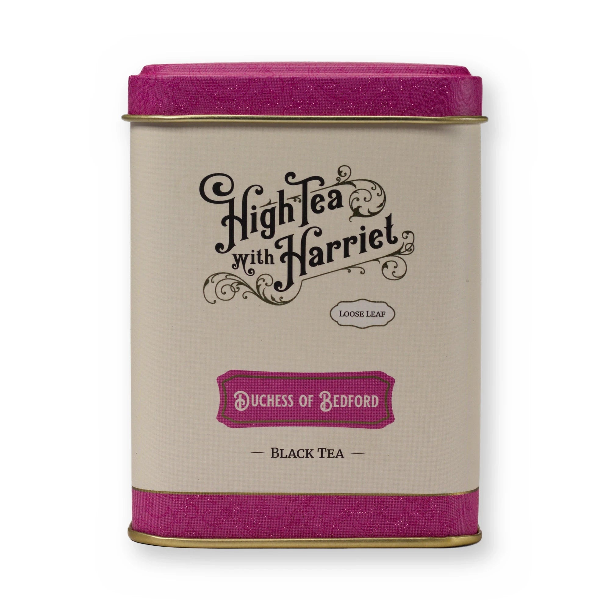 Duchess of Bedford floral & creamy black tea, small tin, front