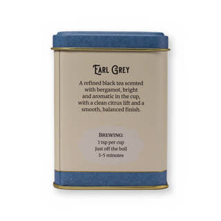 Earl Grey bright & citrusy black tea, small tin, back
