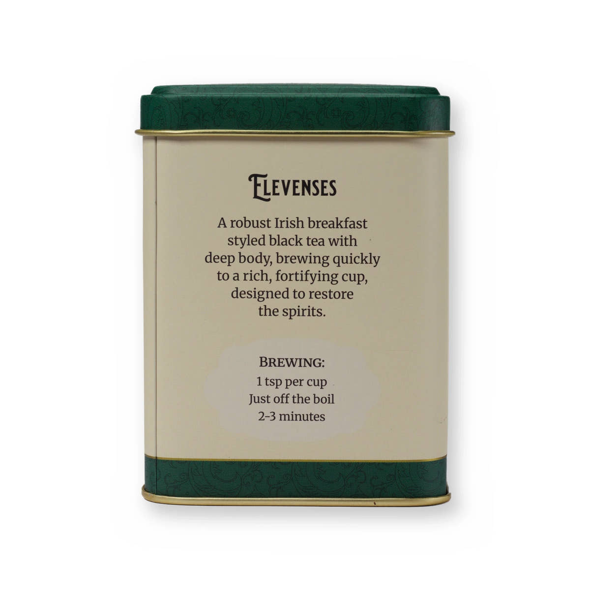 Elevenses bold & velvety black tea, small tin, back