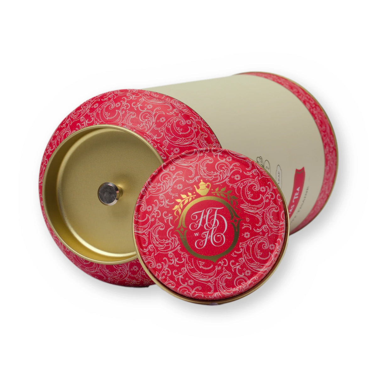Empty Christmas Tea tin, large tin, lid