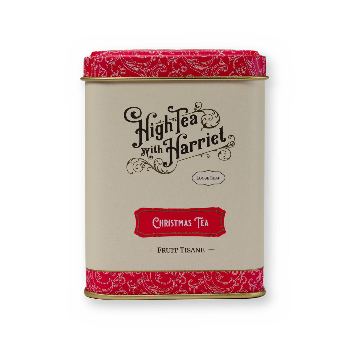Empty Christmas Tea tin, small tin, front