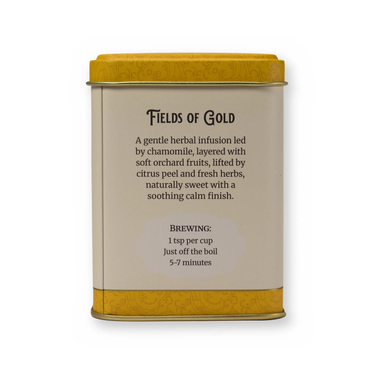 Empty Fields of Gold tin, small tin, back