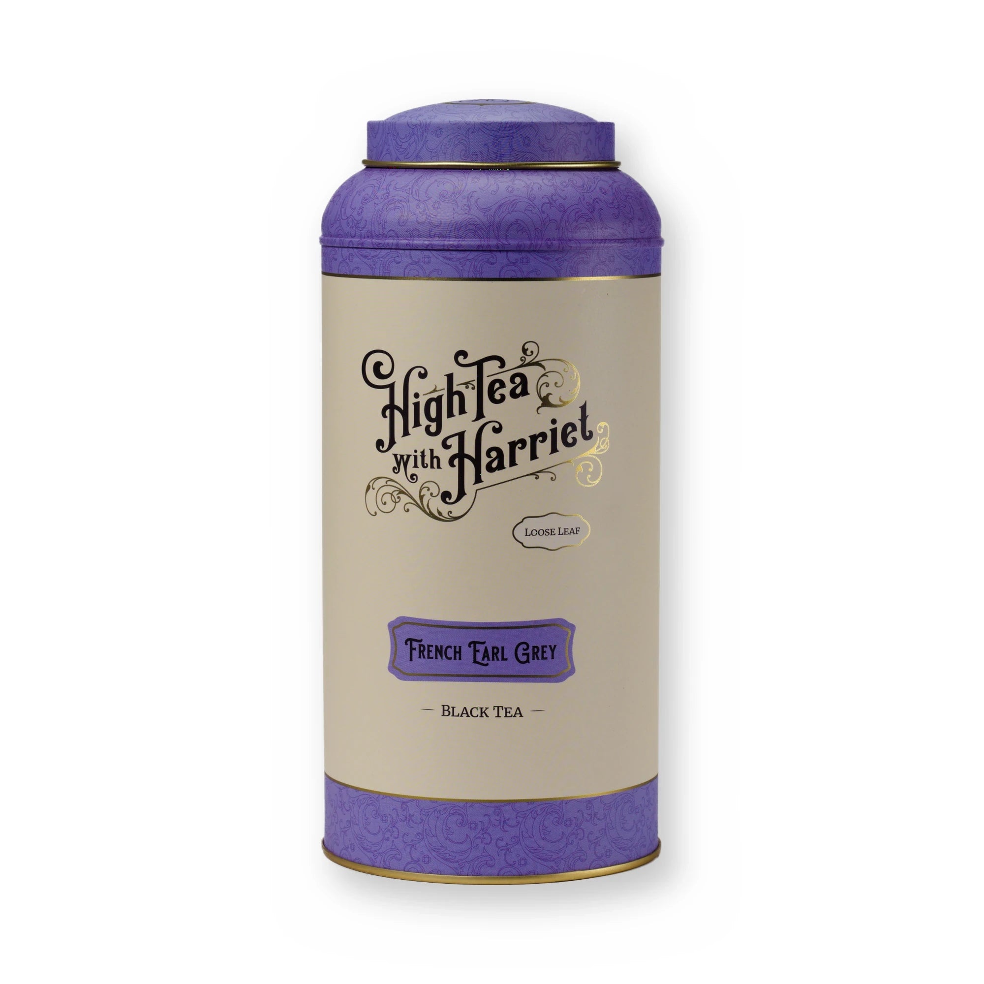 Empty French Earl Grey tin, large tin, front