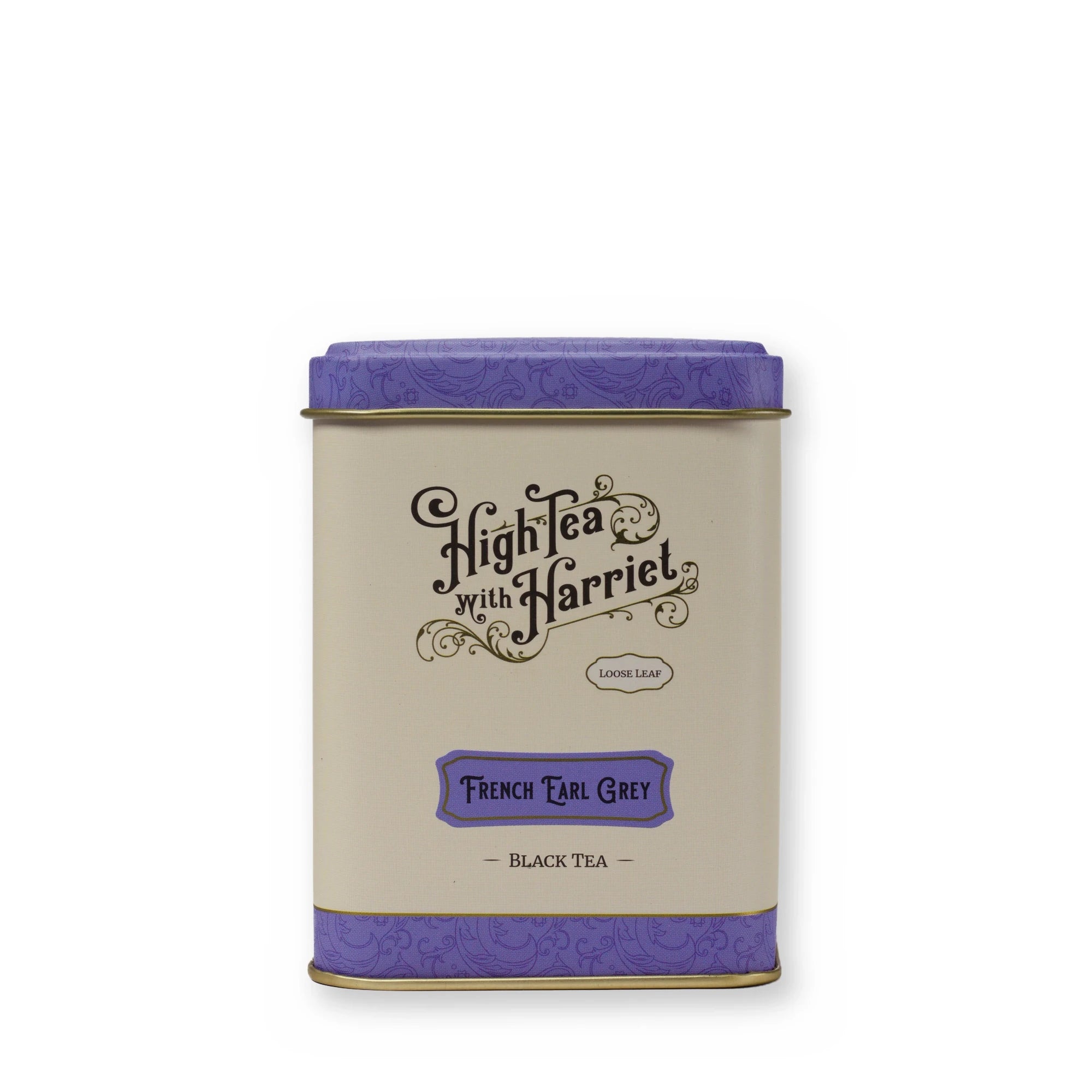 Empty French Earl Grey tin, small tin, size comparison