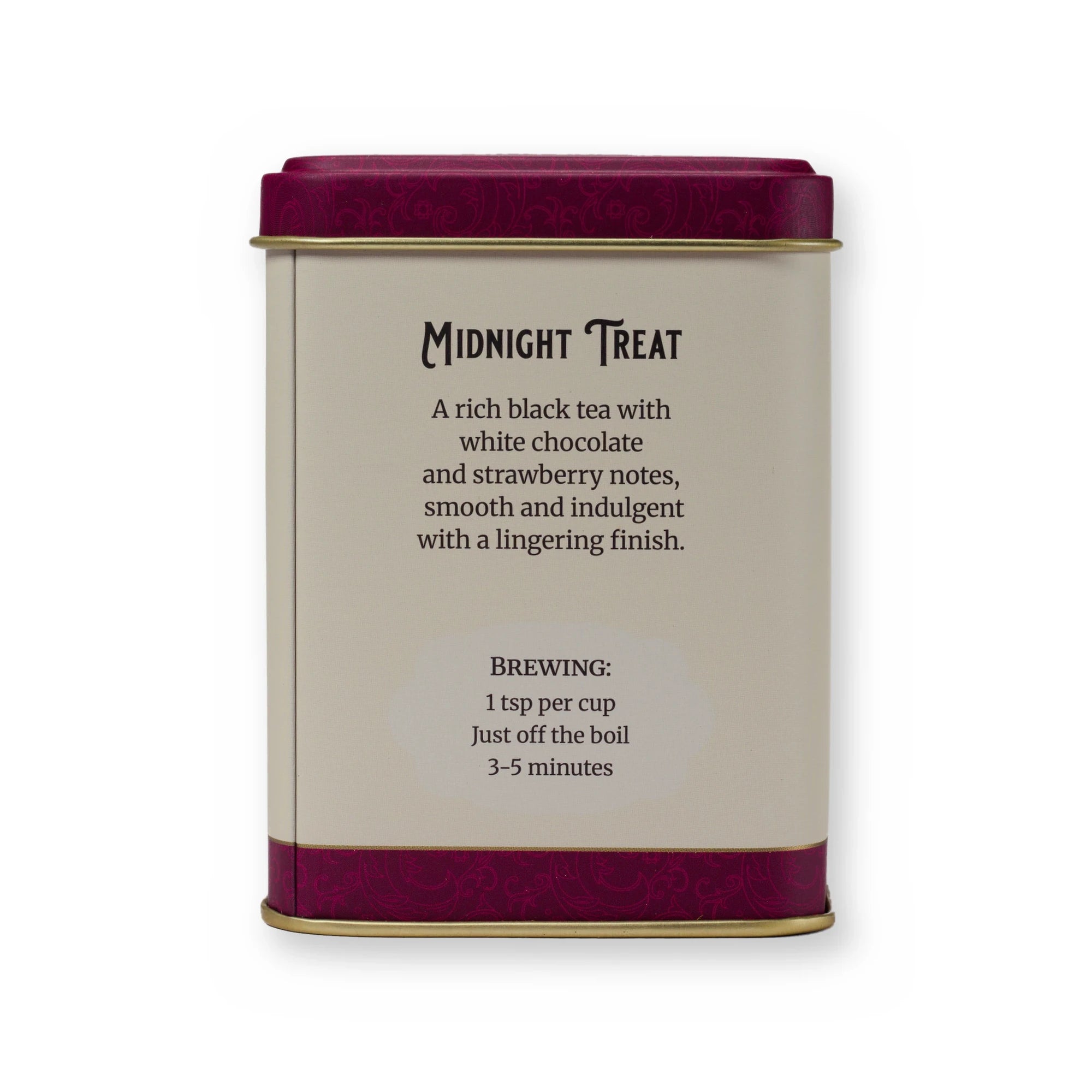 Empty Midnight Treat tin, small tin, back