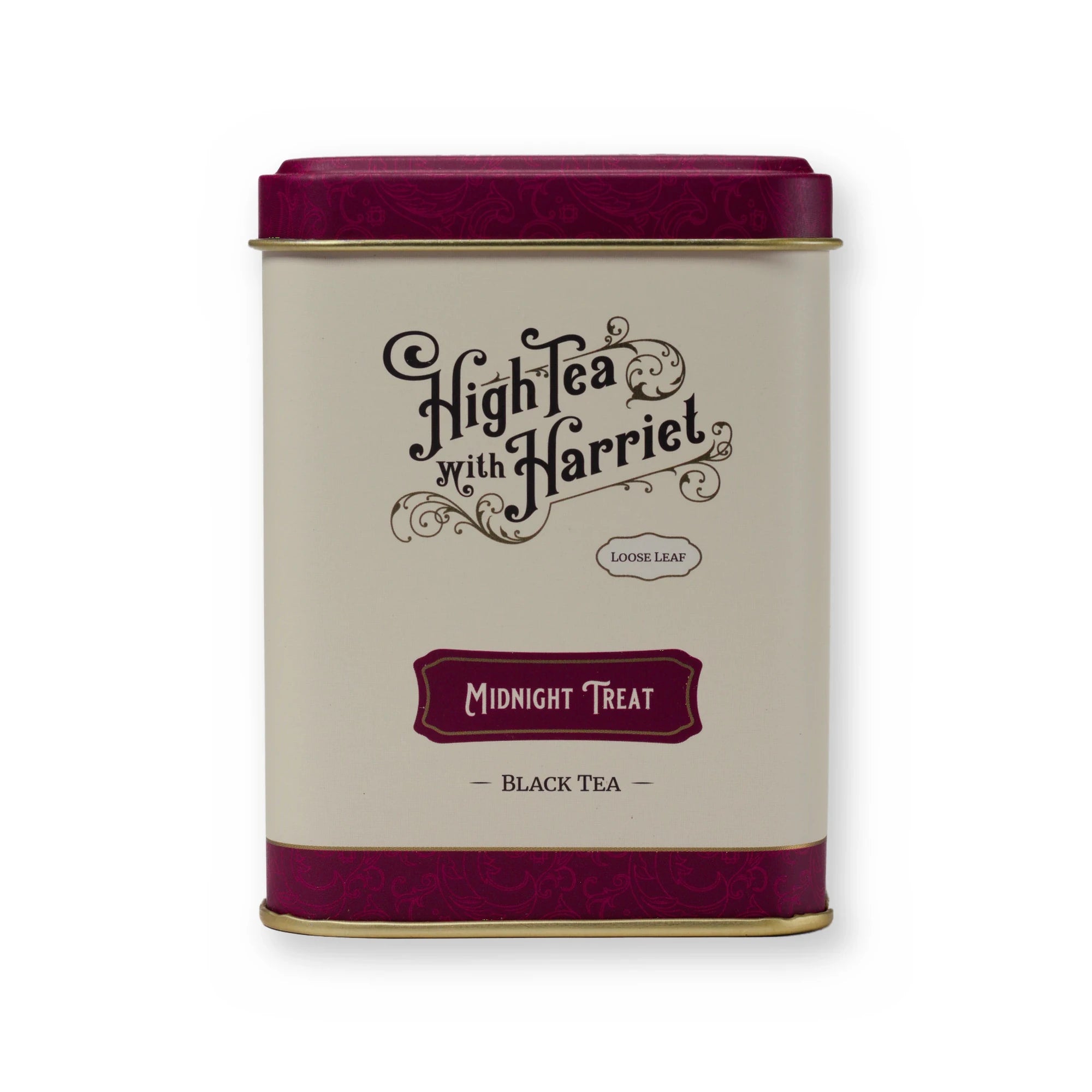 Empty Midnight Treat tin, small tin, front