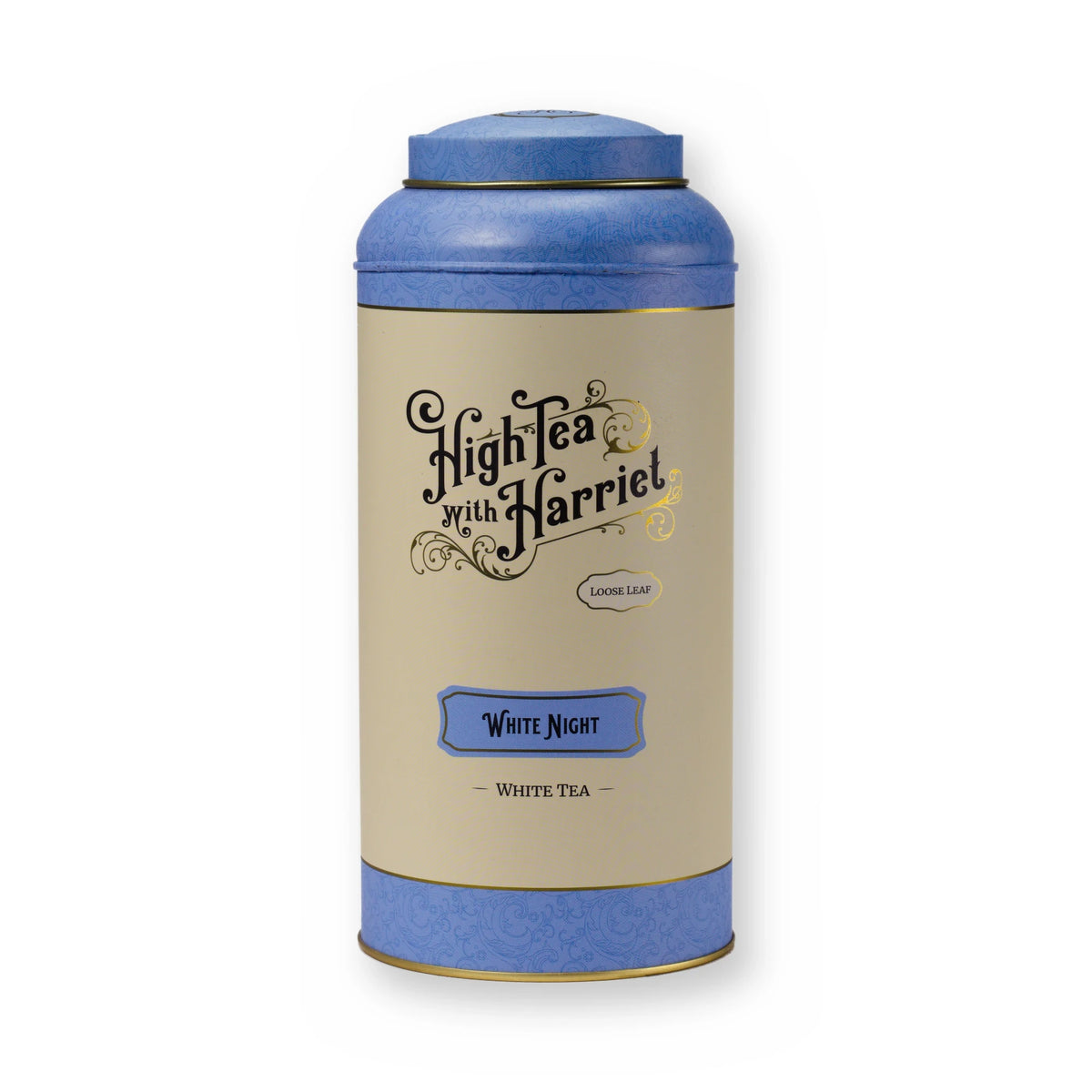 Empty White Night tin, large tin, front