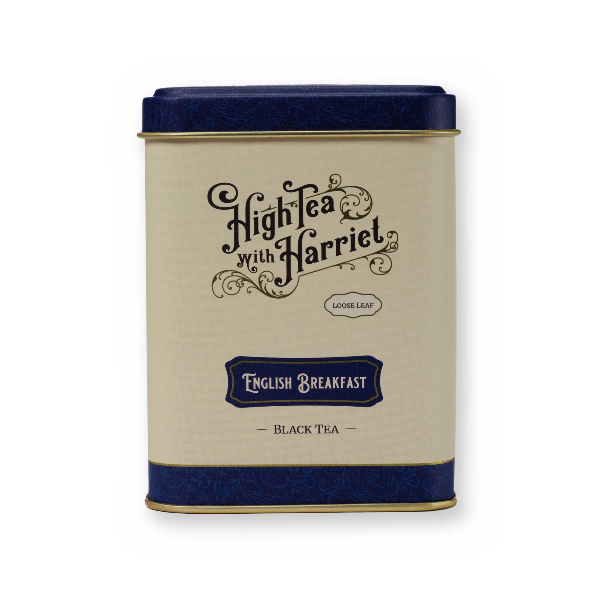 English Breakfast malty & smooth black tea, small tin, front