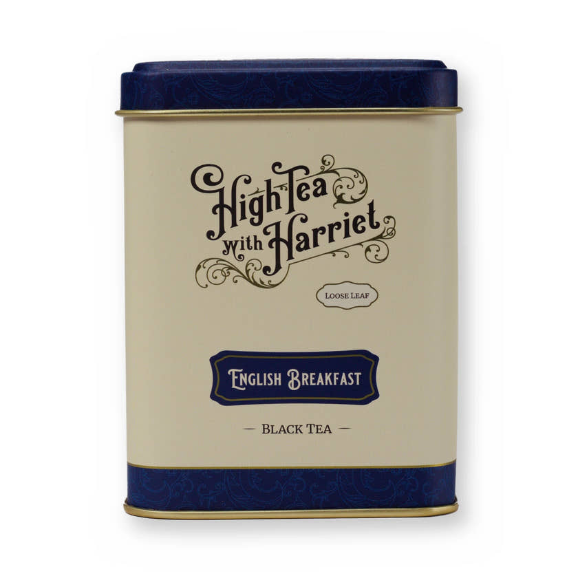 English Breakfast malty & smooth black tea, small tin, front