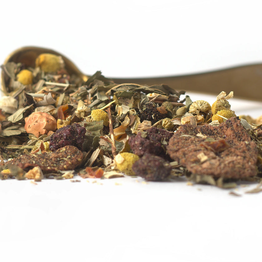 Fields of Gold chamomile & fruit herbal tea, loose leaf