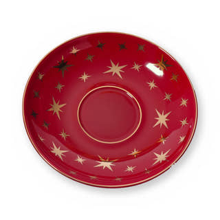 Fine bone china saucer, Red Star design, from above
