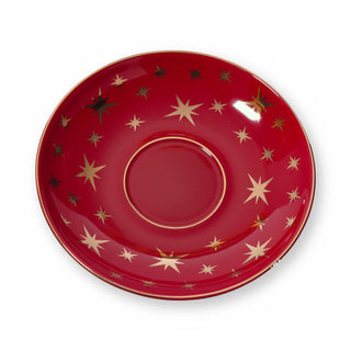 Fine bone china saucer, Red Star design, from above