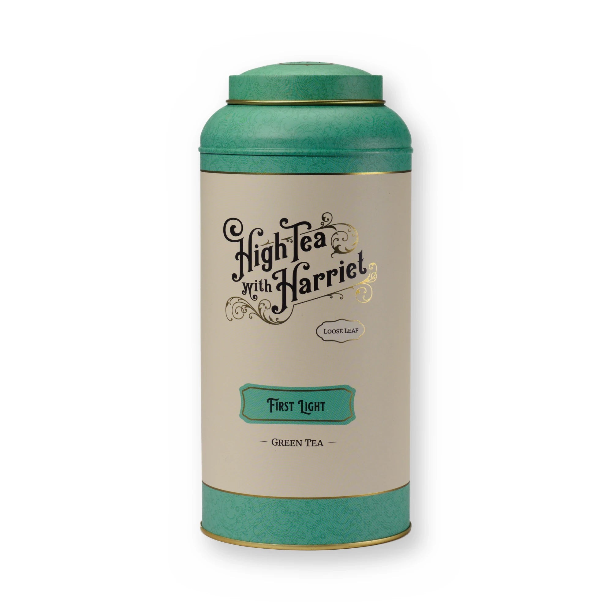 First Light lemongrass & mint green tea, large tin, front
