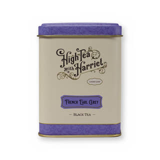 French Earl Grey apricot & floral black tea, small tin, front