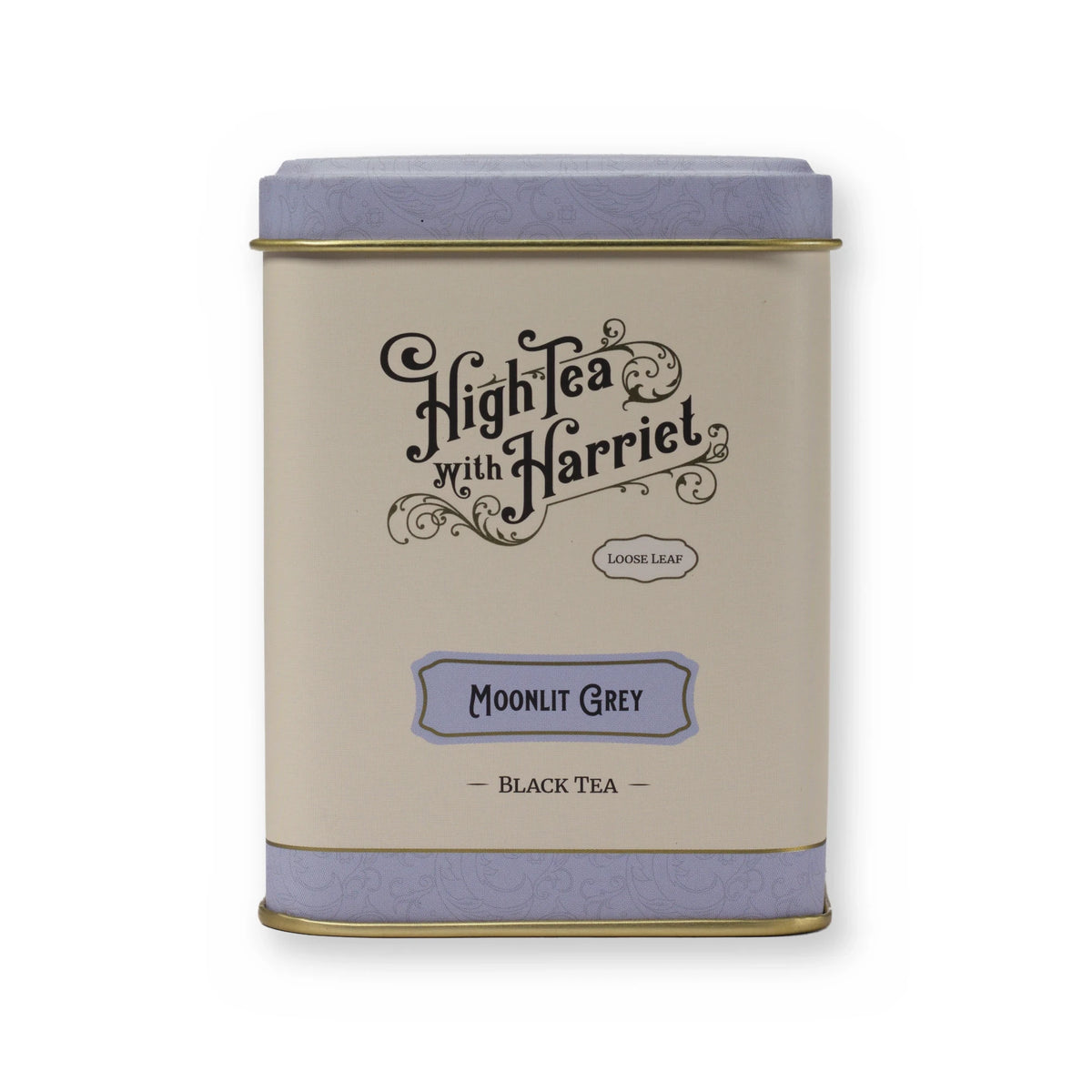 Moonlit Grey earl grey cream black tea, small tin, front