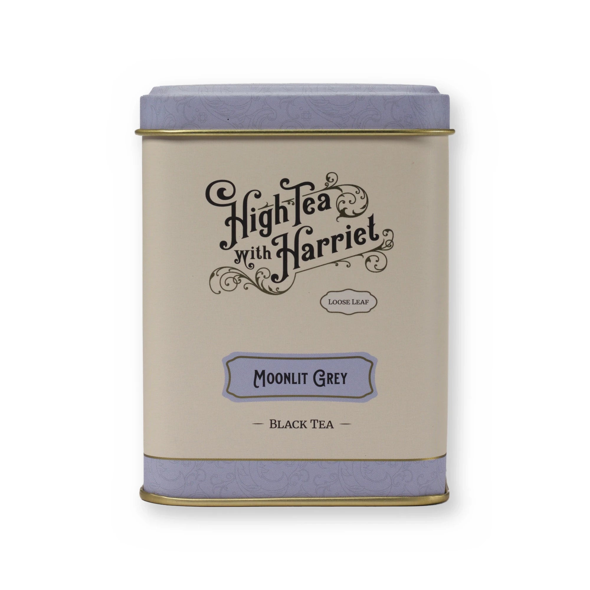 Moonlit Grey earl grey cream black tea, small tin, front