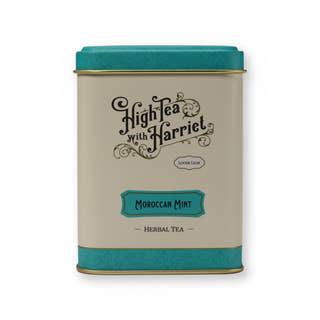 Moroccan Mint mint & florals herbal tea, small tin, front