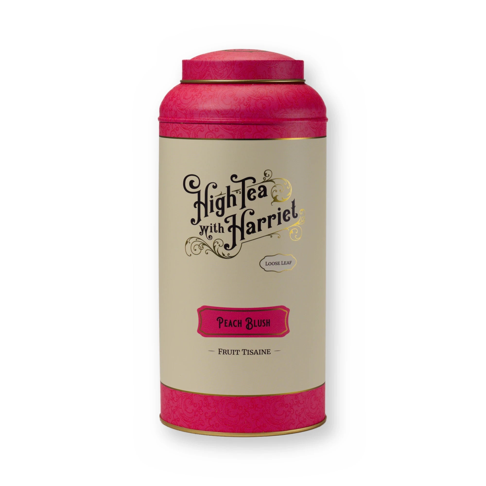 Peach Blush peach & hibiscus fruit tisane, large tin, front