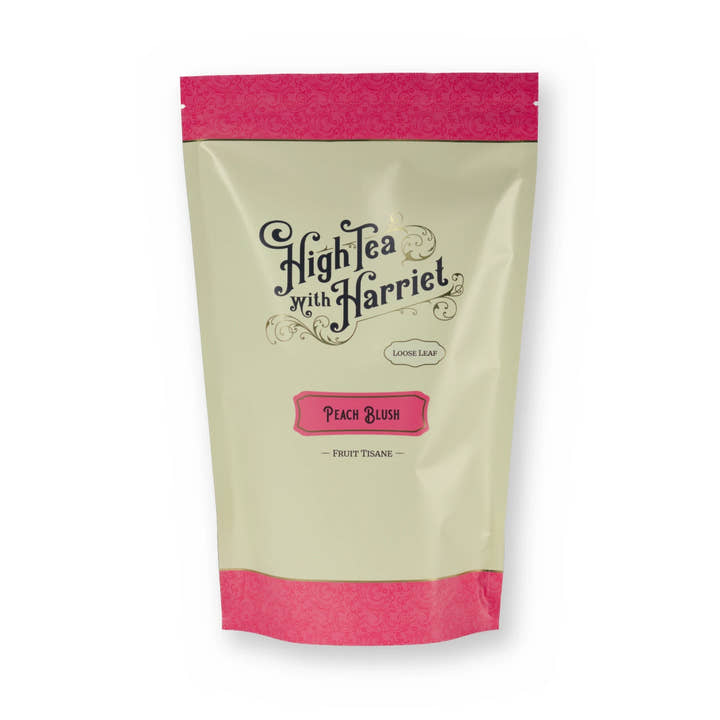 Peach Blush peach & hibiscus fruit tisane, pouch, front