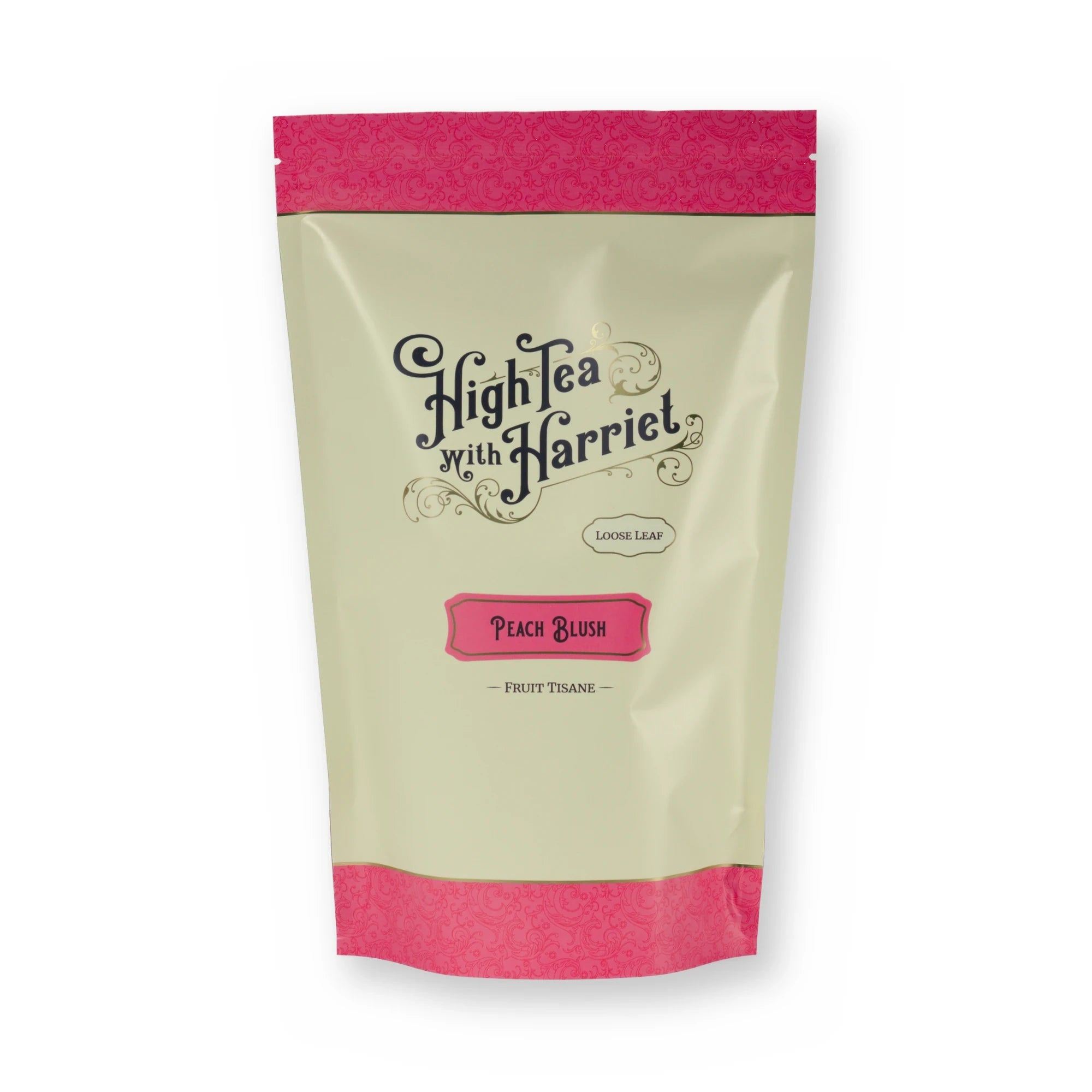Peach Blush peach & hibiscus fruit tisane, pouch, front