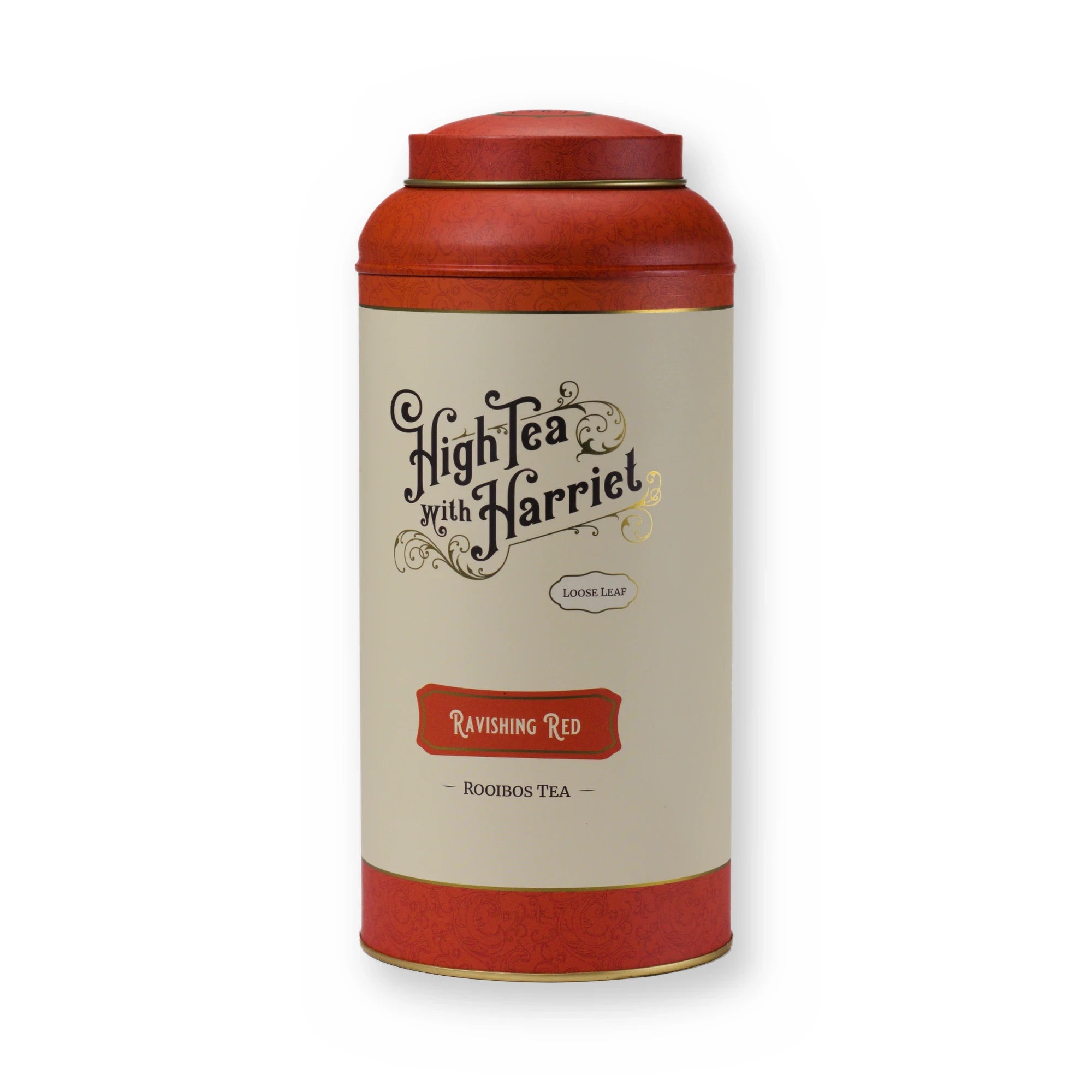 Ravishing Red orange & vanilla rooibos, large tin, front