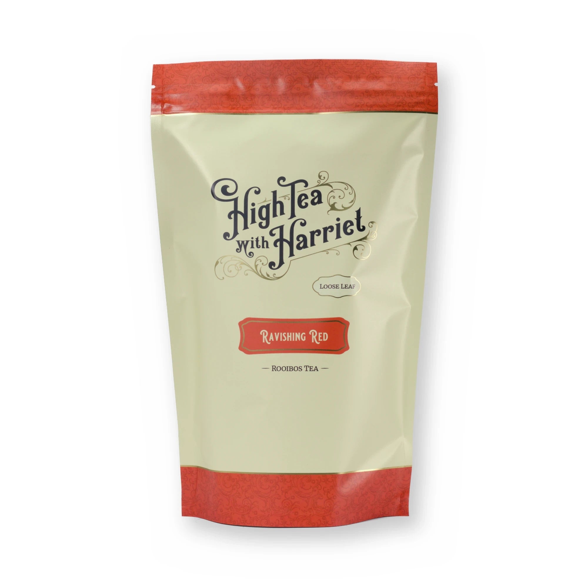 Ravishing Red orange & vanilla rooibos, pouch, front