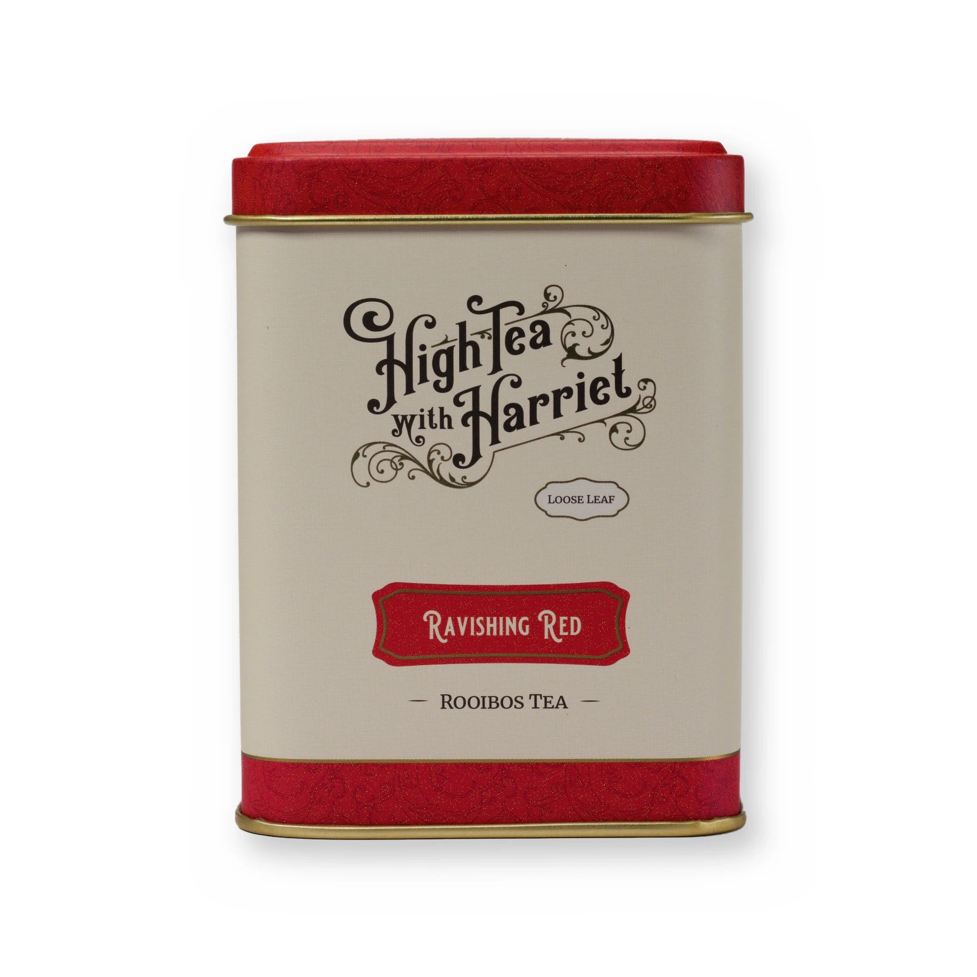 Ravishing Red orange & vanilla rooibos, small tin, front