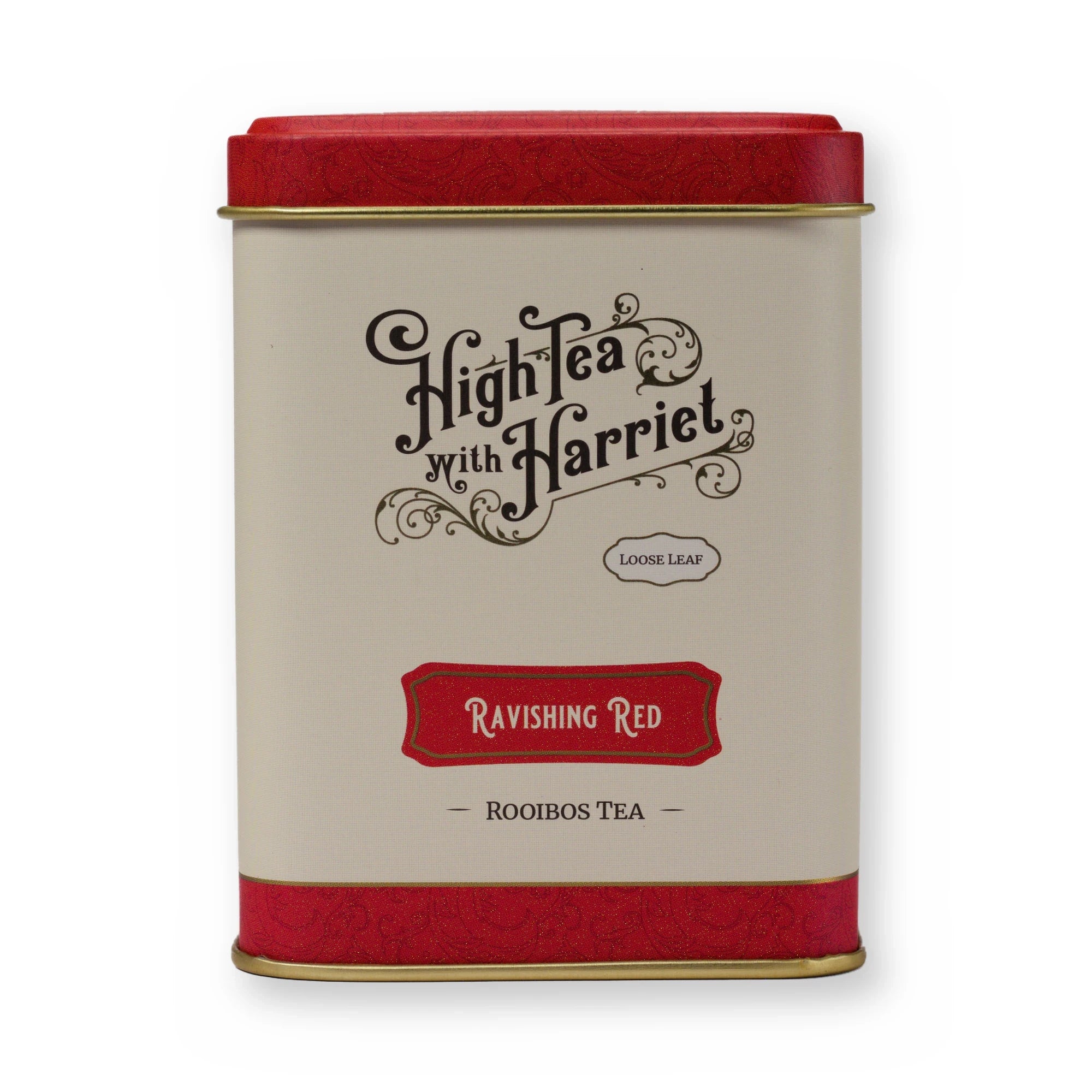 Ravishing Red orange & vanilla rooibos, small tin, front