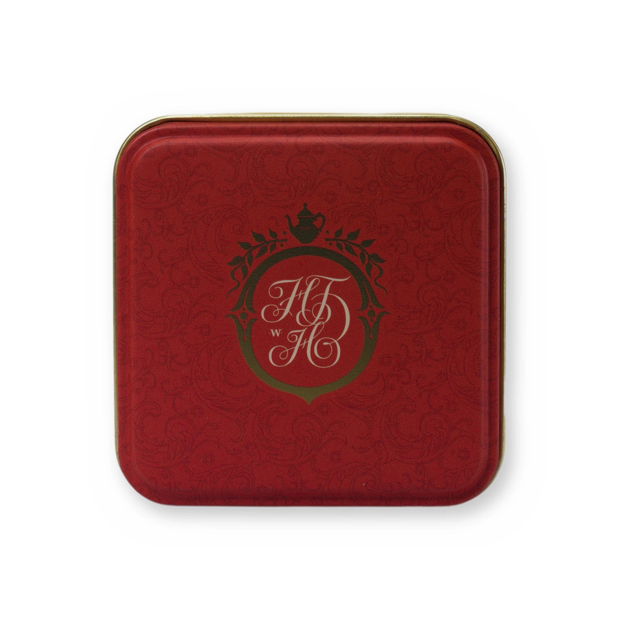 Ravishing Red orange & vanilla rooibos, small tin, lid from above