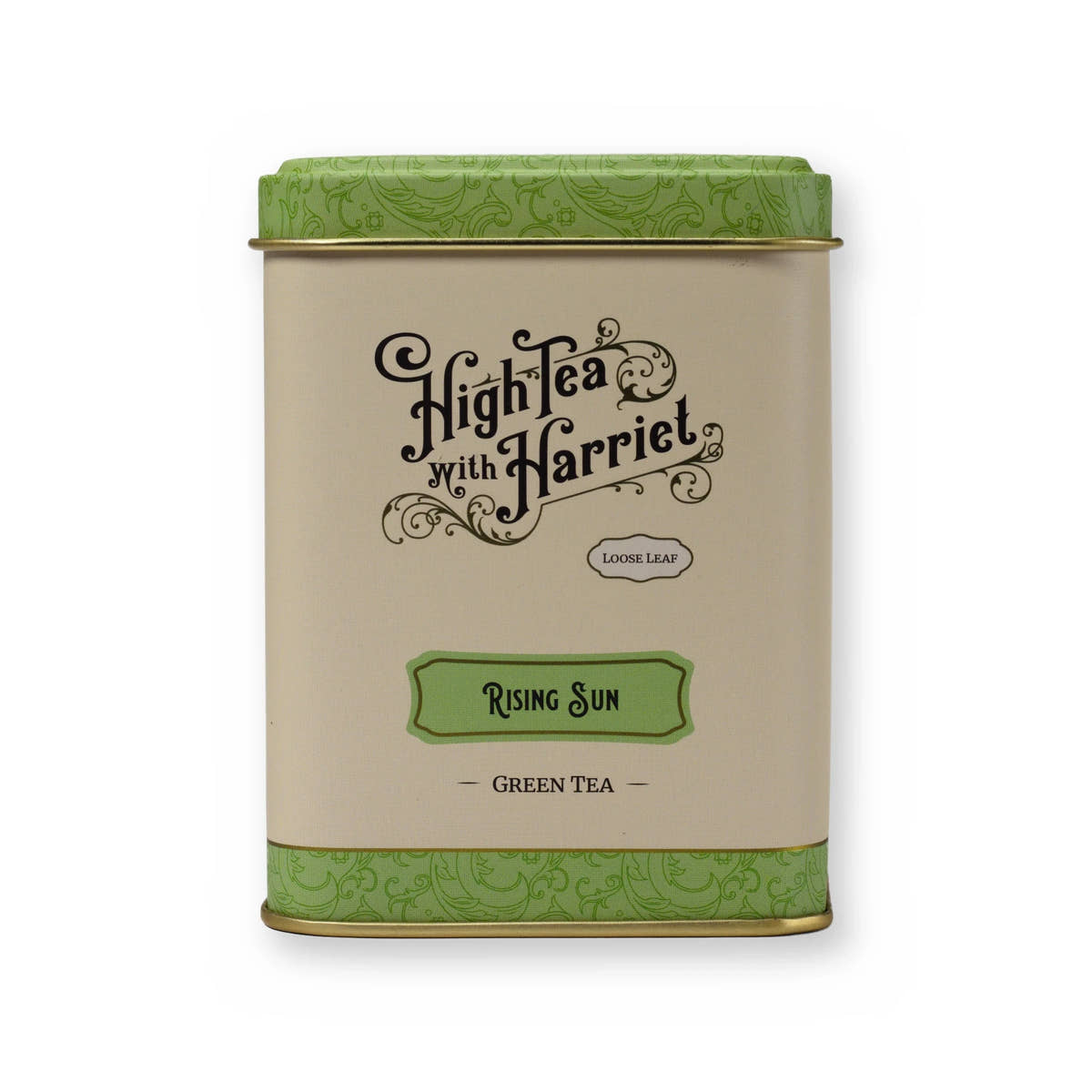 Rising Sun pineapple & blossom green tea, small tin, front