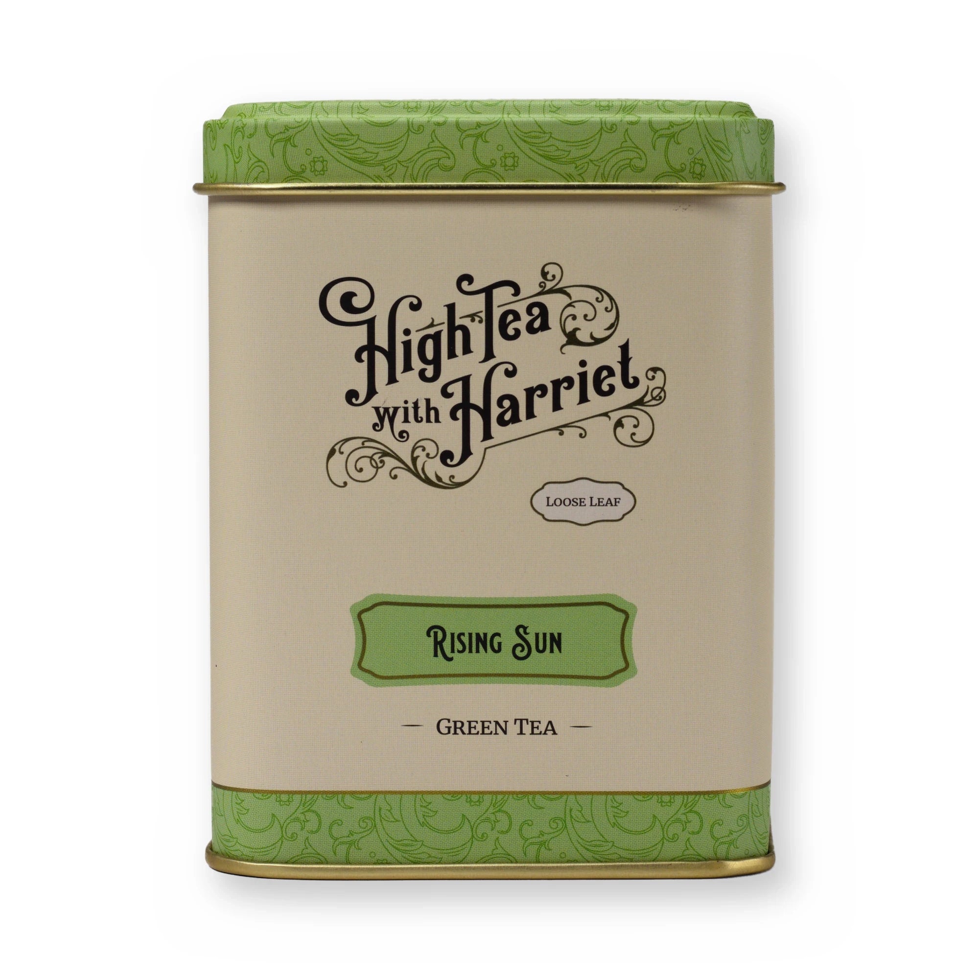 Rising Sun pineapple & blossom green tea, small tin, front
