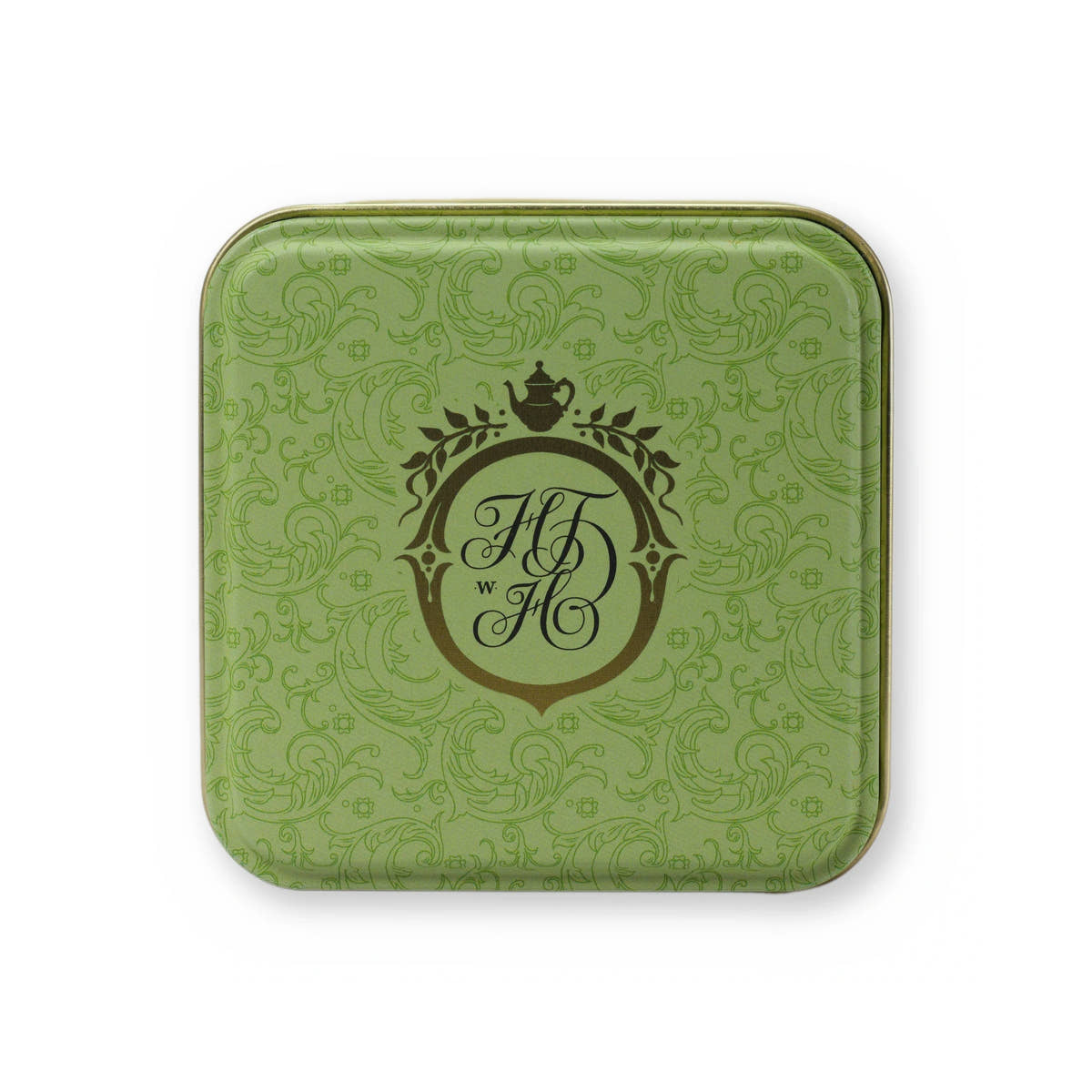 Rising Sun pineapple & blossom green tea, small tin, lid from above