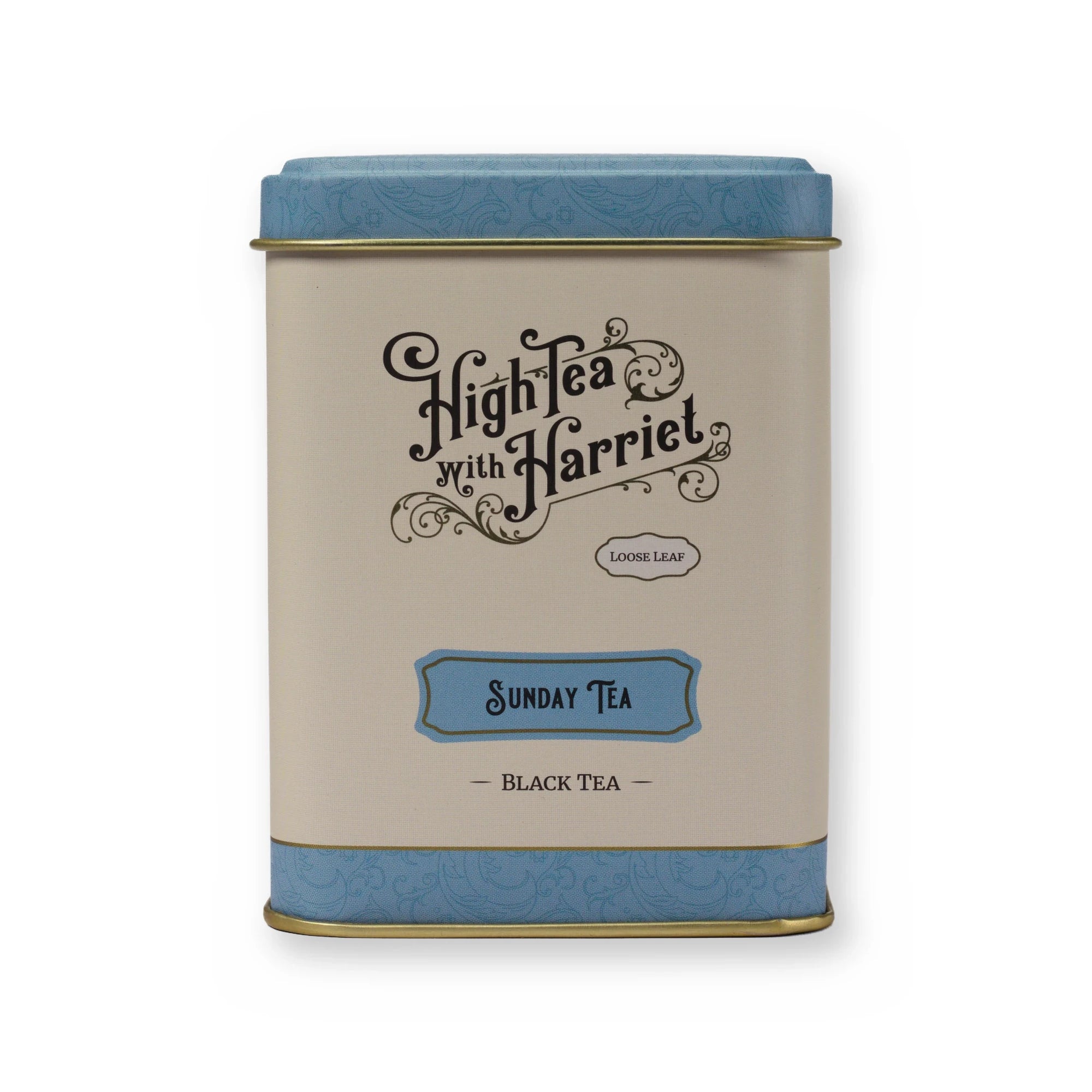 Sunday Tea malt & vanilla black tea, small tin, front