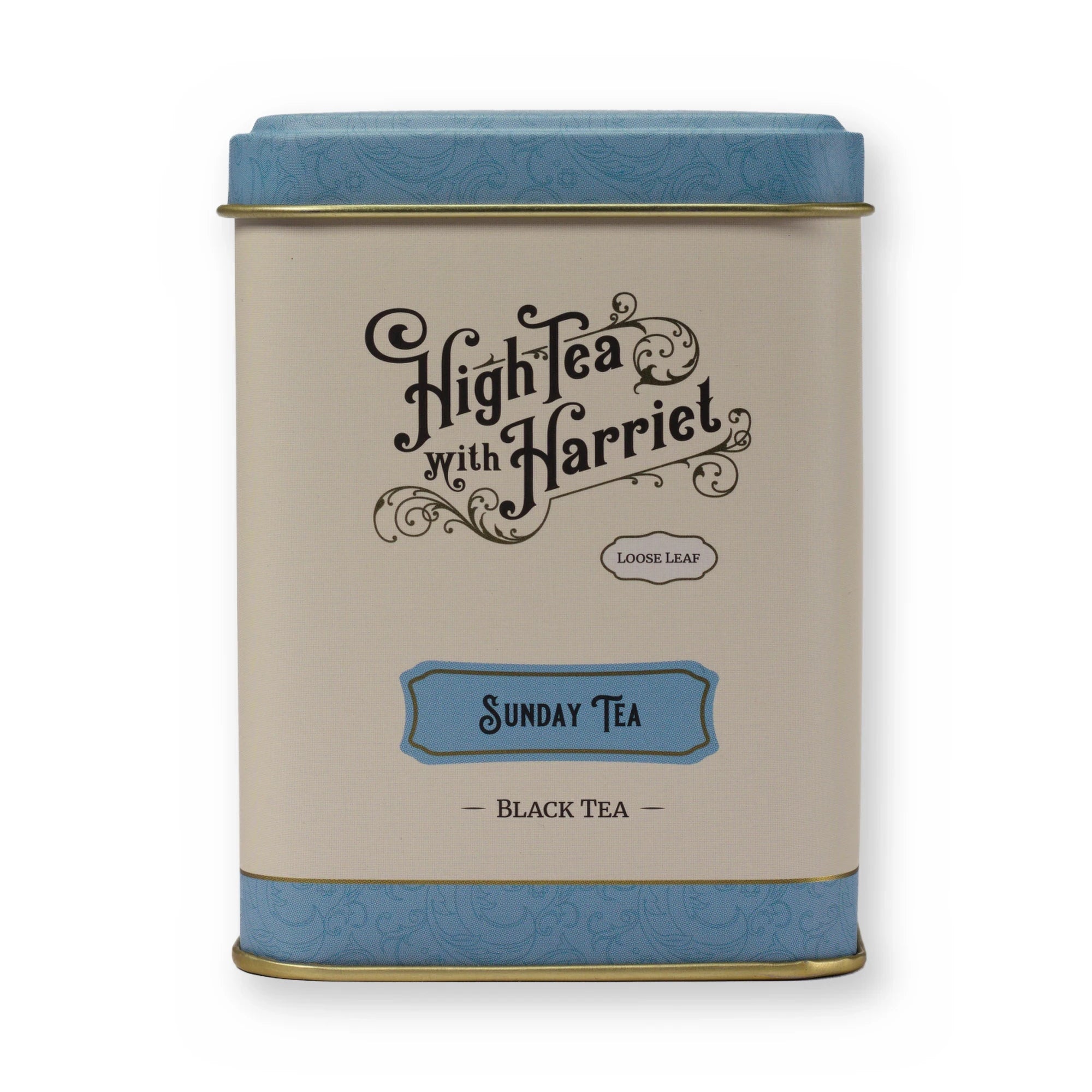 Sunday Tea malt & vanilla black tea, small tin, front