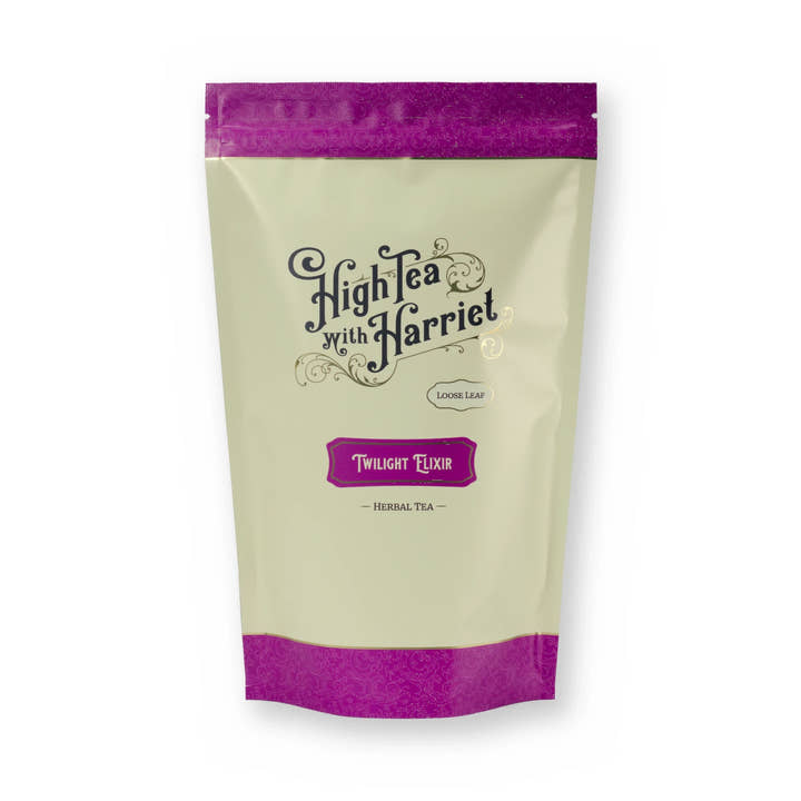 Twilight Elixir lemongrass & ginger herbal tea, pouch, front
