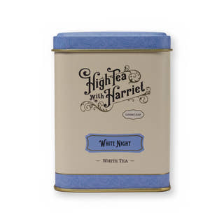 White Night mirabelle fruit white tea, small tin, front