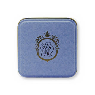 White Night mirabelle fruit white tea, small tin, lid from above